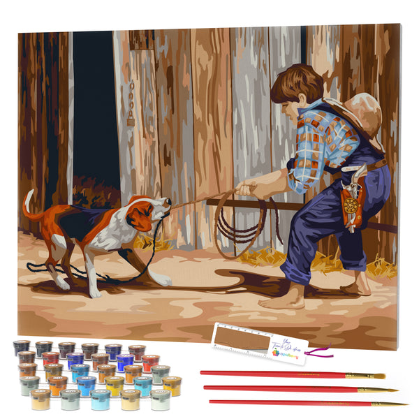 Opalberry Paint by Numbers for Adults - Number Painting Kit with Framed Canvas - DIY Painting by Numbers - 16x20in Acrylic DIY Oil Painting: Jim Daly's Just a Cowboy Buckaroo
