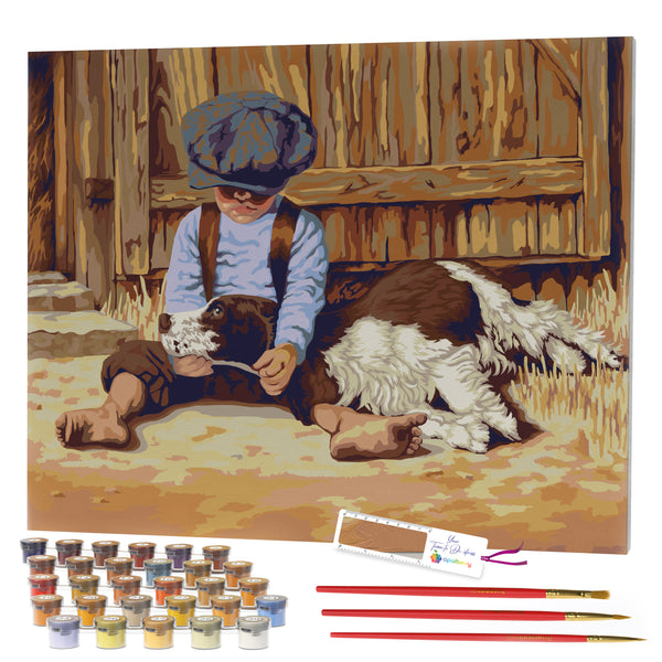 Opalberry Paint by Numbers for Adults - Number Painting Kit with Framed Canvas - DIY Painting by Numbers - 16x20in Acrylic DIY Oil Painting: Jim Daly's In the Dog House