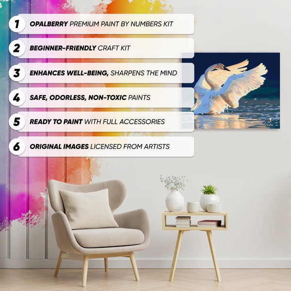 Opalberry Paint by Numbers for Adults - Number Painting Kit with Framed Canvas - DIY Painting by Numbers - 16x20in Acrylic DIY Oil Painting: Shane Lamb's Sunset Symphony