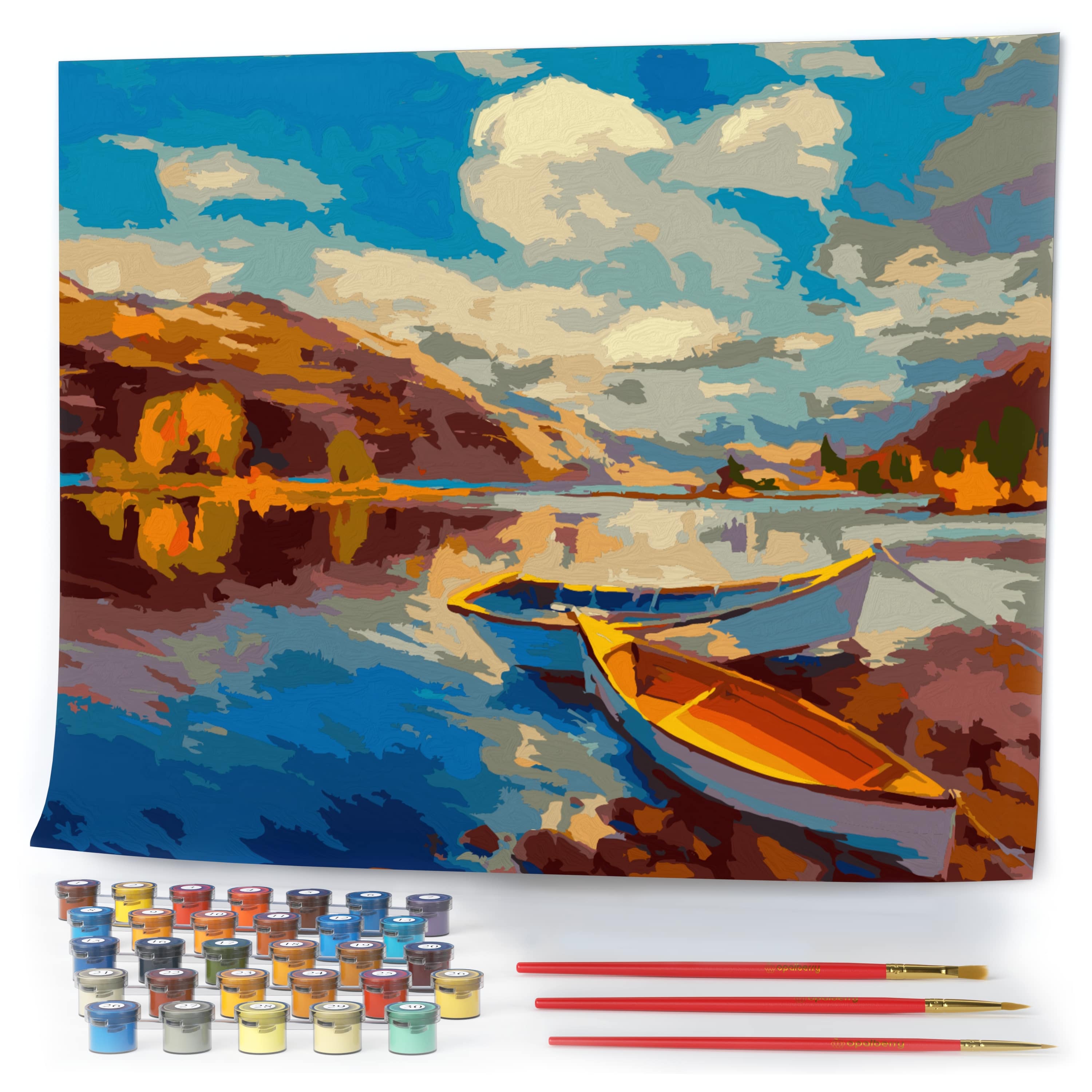 Opalberry Paint by Numbers for Adults - Number Painting Kit with Rolle