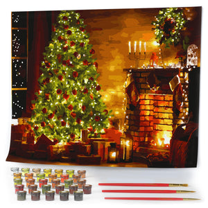Paint by Numbers 16x20" Wrinkle-Free Rolled Canvas for Adults - Christmas Tree