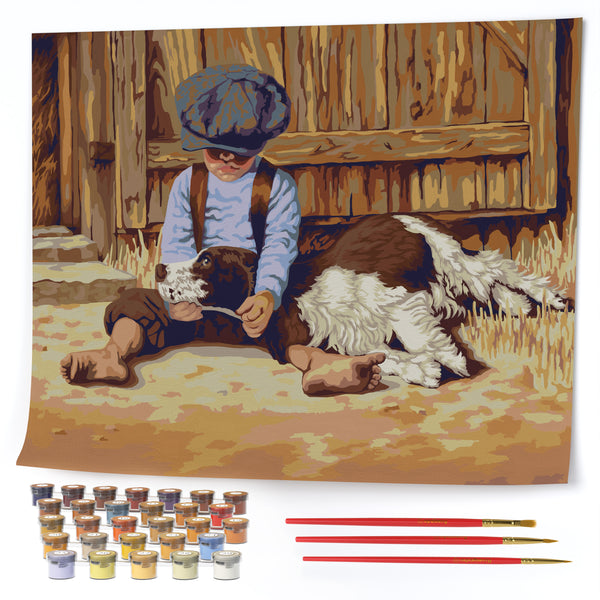 Opalberry Paint by Numbers for Adults - Number Painting Kit with Rolled Canvas - DIY Painting by Numbers - 16x20in Acrylic DIY Oil Painting: Jim Daly's In the Dog House