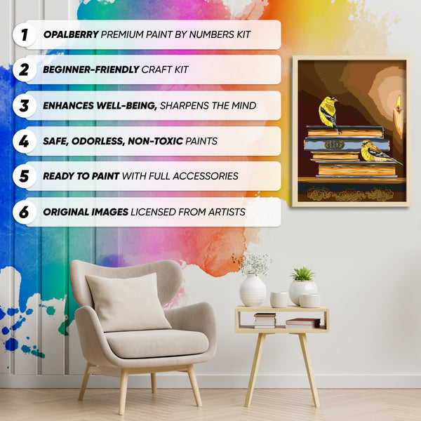 Opalberry Paint by Numbers for Adults - Number Painting Kit with Rolled Canvas - DIY Painting by Numbers - 16x20in Acrylic DIY Oil Painting: Summer Reading by Jhenna Quinn Lewis