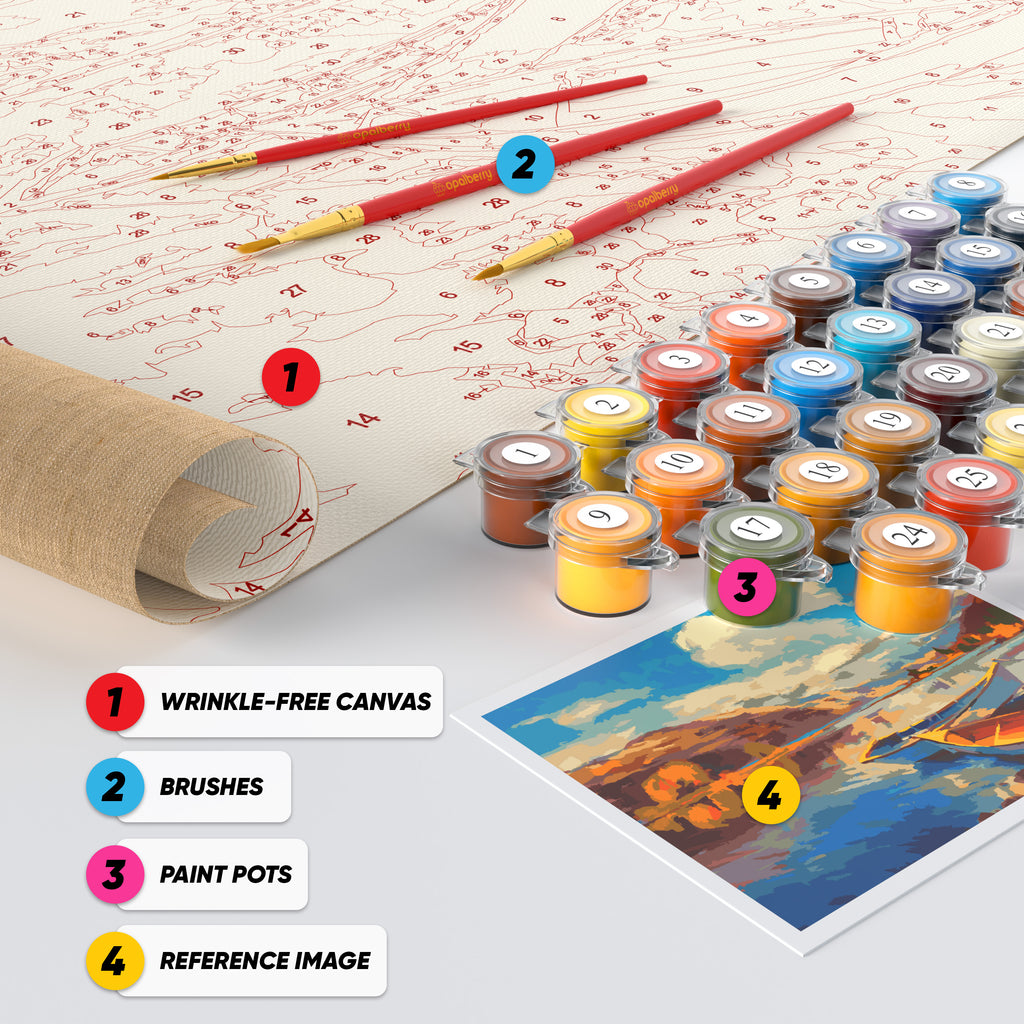 Paint by Numbers 16x20 Wrinkle-Free Rolled Canvas for Adults - Shore  Opalberry