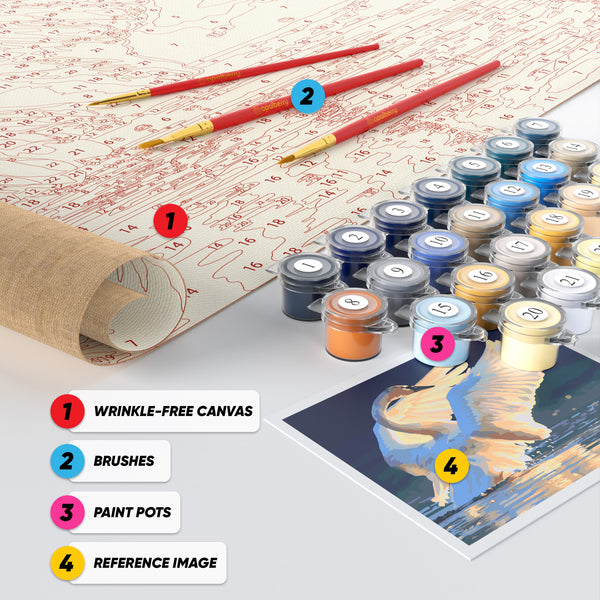 Opalberry Paint by Numbers for Adults - Number Painting Kit with Rolled Canvas - DIY Painting by Numbers - 16x20in Acrylic DIY Oil Painting: Shane Lamb's Sunset Symphony