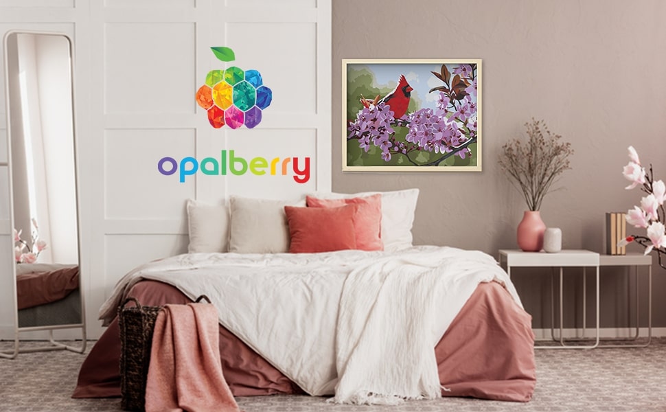 Opalberry Paint by Numbers for Adults - 16x20 Wrinkle-Free Rolled Canvas - Adults' Paint-by-Number Kits on Canvas - DIY Painting by Numbers for